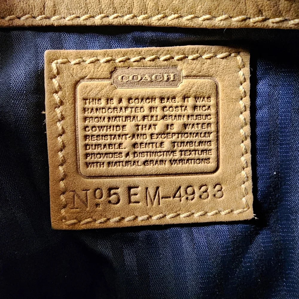 Vintage Coach Small Bucket Zip In Nubuc #4933 - Picture 5 of 17